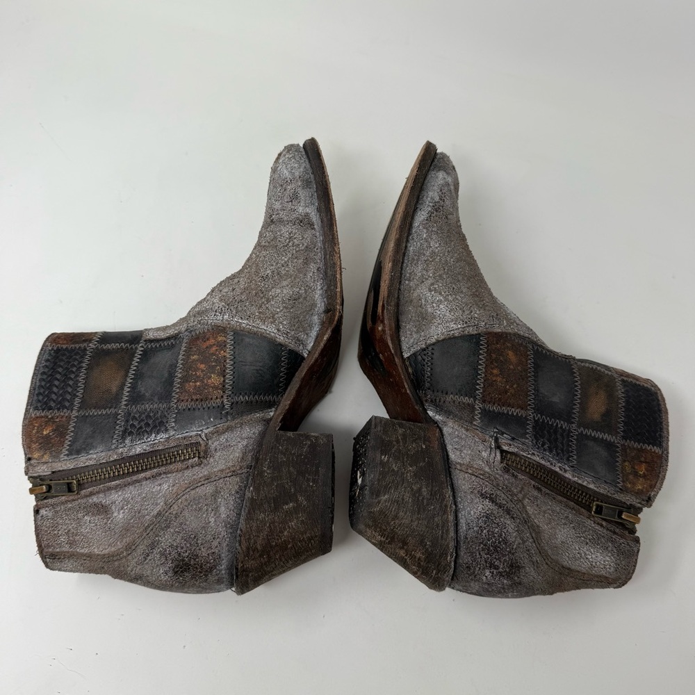 Corral Cognac Leather Patchworked Heeled Booties … - image 8